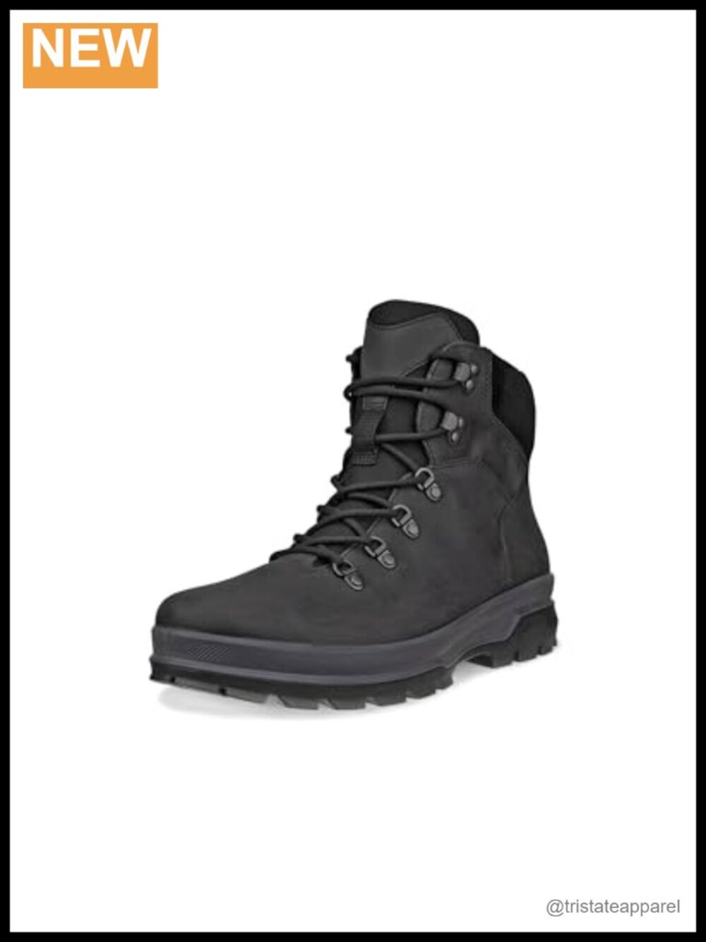ECCO Waterproof Leather Hiking Boots Plain Toe Ankle High